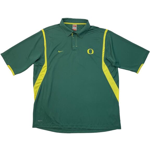 Nike Shirt Mens XL Extra Large Green Oregon Ducks Fit Dry Performance Golf Polo - Picture 1 of 10